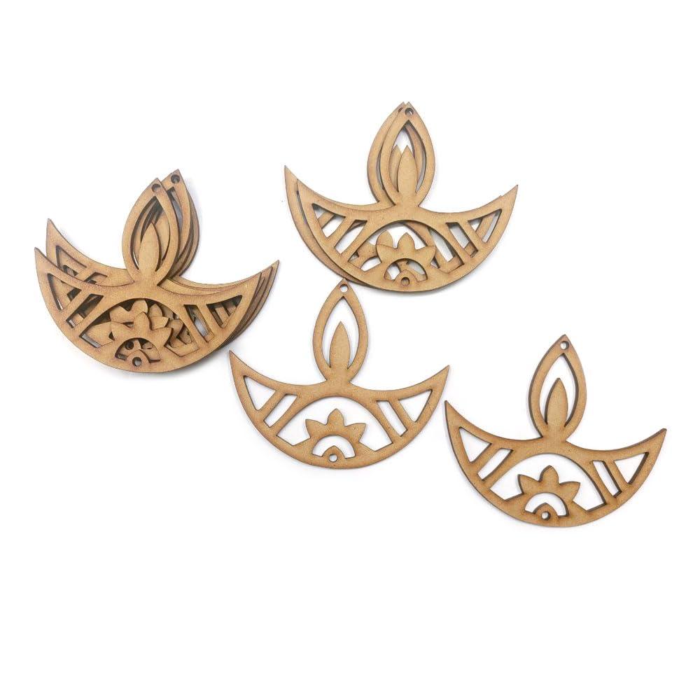 Haoser Pack 20 MDF swastik Cutout for Art and Craft, Diwali Decoration Item for Festivals,Wooden swastik Hangings Cutouts for Diwali Craft-3 Inch - Haoser